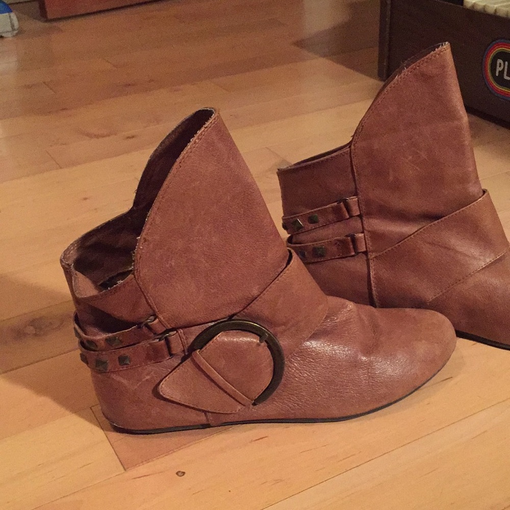 Naughty Monkey Brown Leather Booties